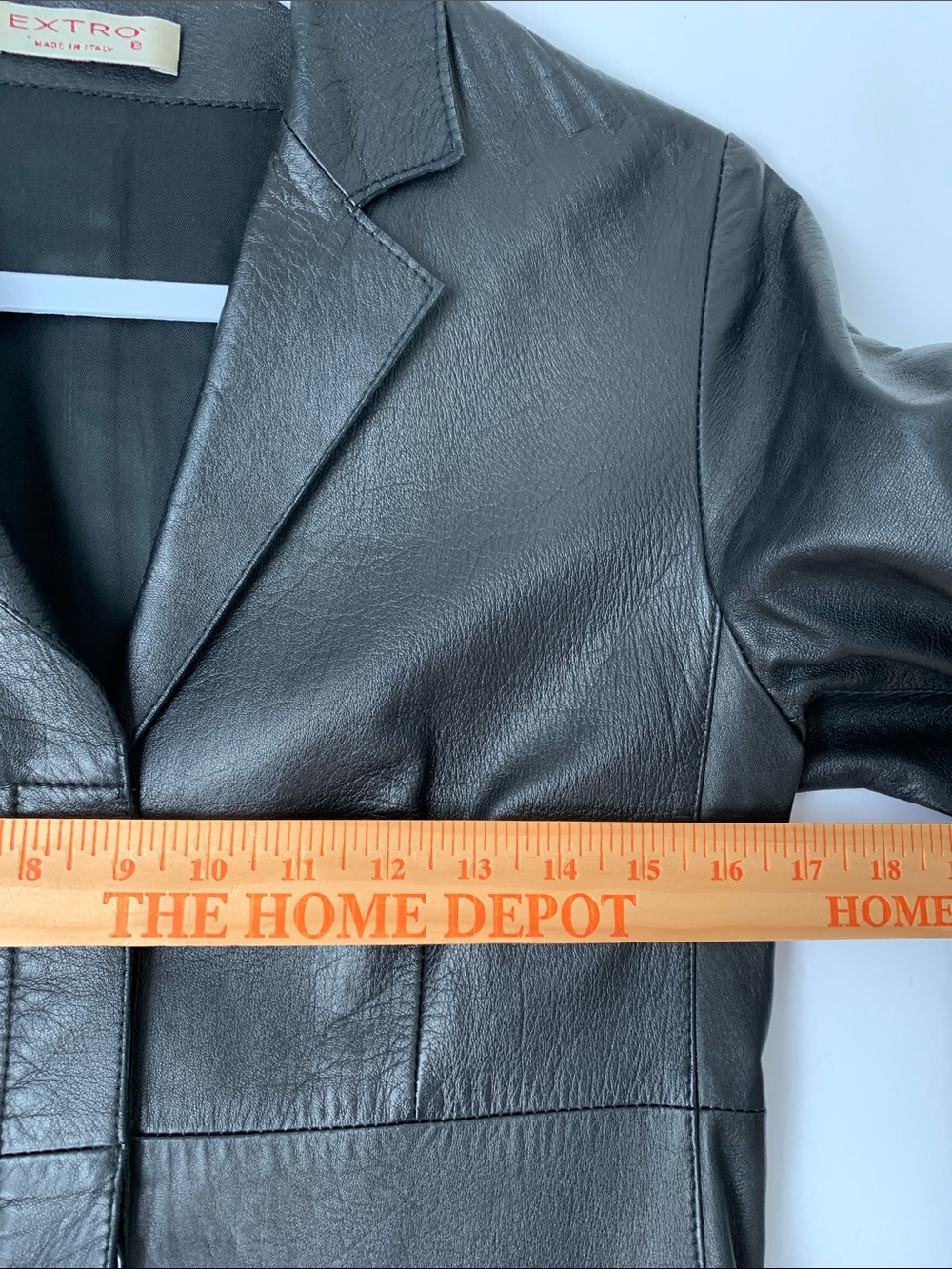 Extro Women Leather Long Coat Pockets Black Made in Italy Size S - Picture 5 of 9